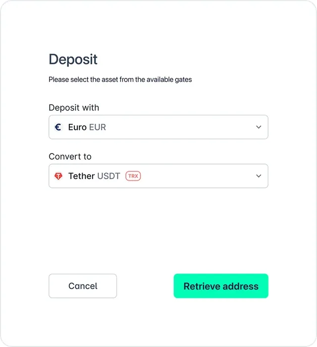 Create a deposit address