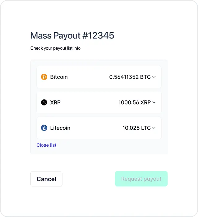 Choose your cryptocurrency.