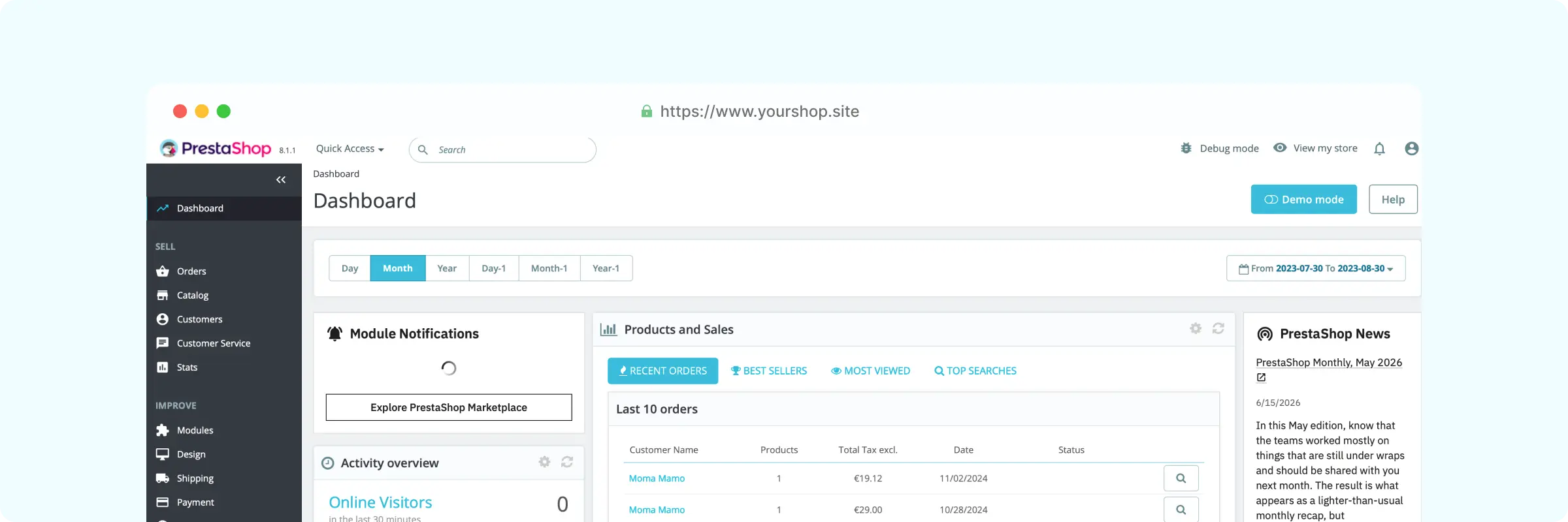 PrestaShop plugin preview